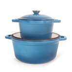 BergHOFF Neo 10pc Cast Iron Cookware Set, Blue