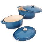 BergHOFF Neo 10pc Cast Iron Cookware Set, Blue