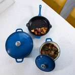 BergHOFF Neo 10pc Cast Iron Cookware Set, Blue