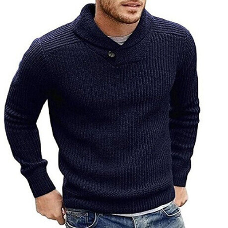 Shawl Collar Cardigan // Navy Blue (XS)