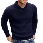 Shawl Collar Cardigan // Navy Blue (L)