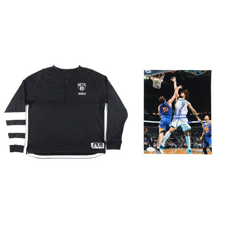 Brook Lopez Nets Warm-Up Jacket & Robin Lopez Hornets Signed Photo