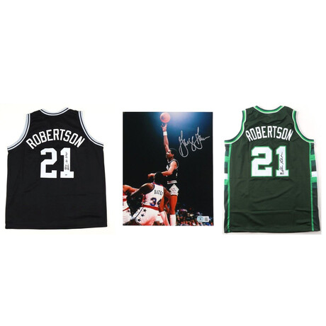 George Gervin Signed Spurs Photo & Alvin Robertson Signed Jerseys