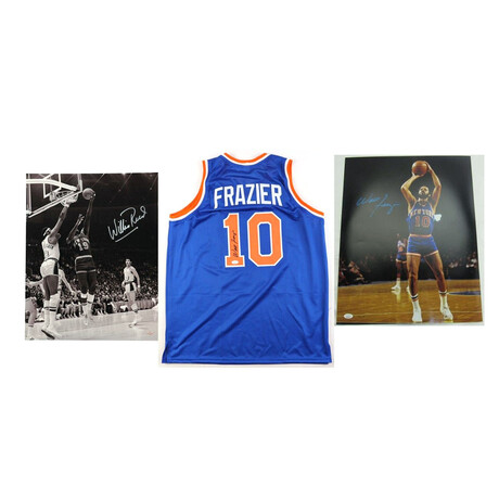 Knicks Willis Reed Signed Photo, Walt Frazier Signed Jersey Set