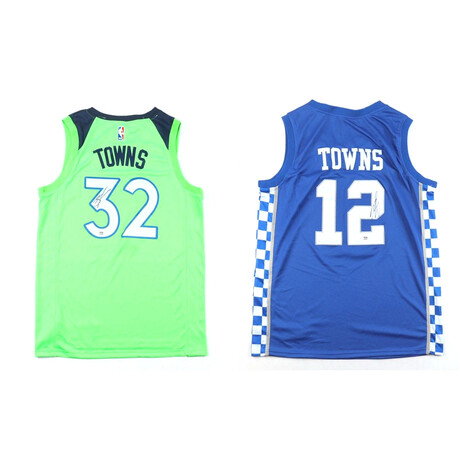 Karl-Anthony Towns Timberwolves & Kentucky Wildcats Signed Jerseys