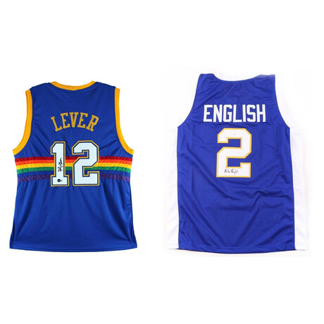 Denver Nuggets // Alex English + Lafayette "Fat" Lever // Signed Jerseys