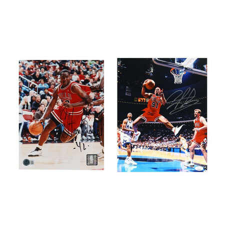 Chicago Bulls Dennis Rodman & Elton Brand Signed Photos