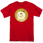 Dogecoin Logo // Red (2XL)