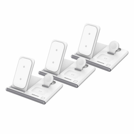 PowerGlow 4-in-1 Wireless Charging Station // Trio // White