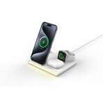 PowerGlow 4-in-1 Wireless Charging Station // Trio // White