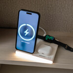 PowerGlow 4-in-1 Wireless Charging Station // Trio // White