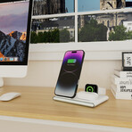 PowerGlow 4-in-1 Wireless Charging Station // Trio // White