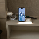 PowerGlow 4-in-1 Wireless Charging Station // Trio // White