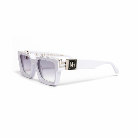 Men's // Actor // Acetate Sunglasses // Silver + White + Gradient Gray