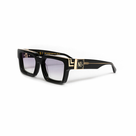 Men's // Actor // 18K Gold + Acetate Sunglasses // Gold + Black + Gradient Gray