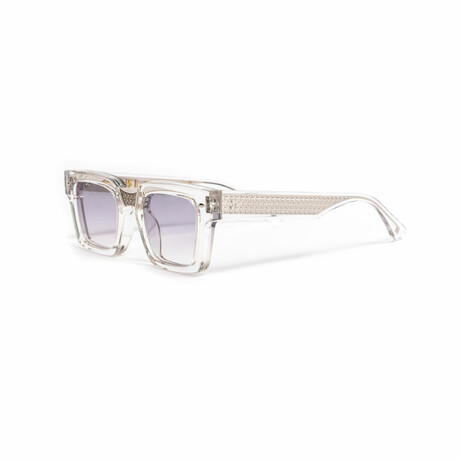 Unisex // Star // Acetate Square Sunglasses // Silver + Clear + Gradient Gray