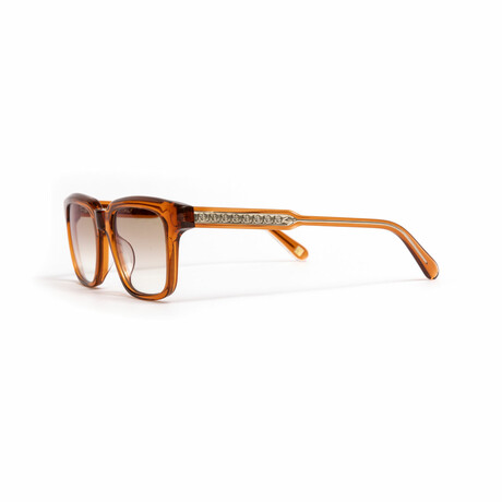 Unisex // Serpent // Acetate Glasses // Transpartent Brown + Silver Tinted + Gradient Brown