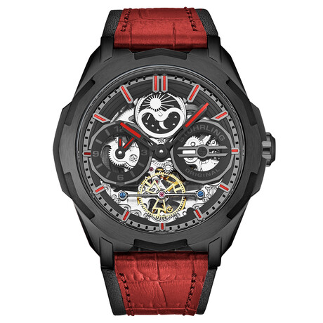 Stuhrling Original Dual Time Navigator Skeleton Automatic // 1012.05