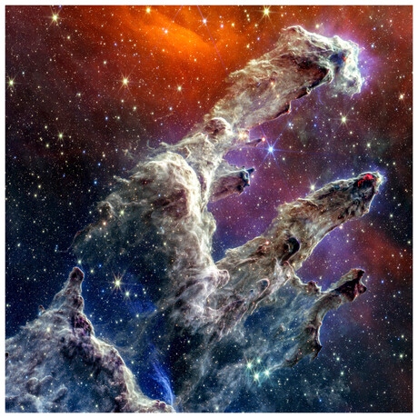 Eagle Nebula: Pillars of Creation // Frameless Free Floating Reverse Printed Tempered Art Glass Wall Art