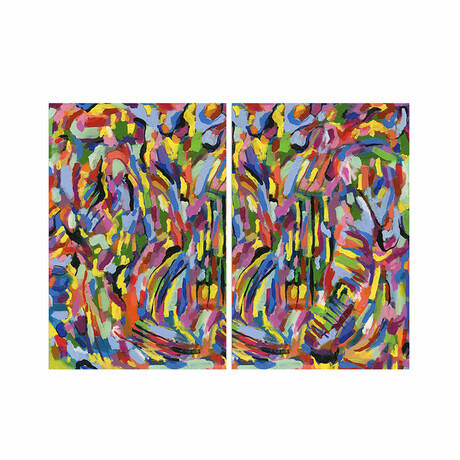 Rules of the Rainbow  // Frameless Free Floating Reverse Printed Tempered Glass Wall Art Set of 2 (Rules of the Rainbow)