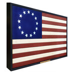 Betsy Ross Wooden American Flag // Horizontal Medium Size