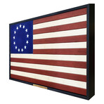 Betsy Ross Wooden American Flag // Horizontal Medium Size