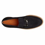 Suede Buckle Loafers // Navy (US: 10)