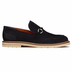 Suede Buckle Loafers // Navy (US: 10)