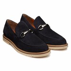 Suede Buckle Loafers // Navy (US: 10)