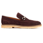 Suede Buckle Loafers // Wine (US: 11)