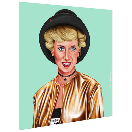 Hip Princes Diana Frameless Free Floating Reverse Printed Tempered Art Glass Wall Art