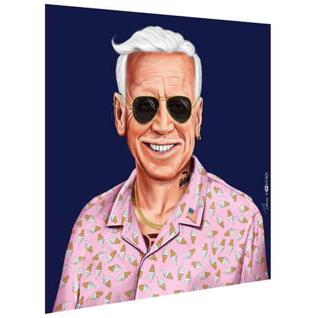 Hip Joe Biden Frameless Free Floating Reverse Printed Tempered Art Glass Wall Art