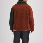 Stoic // Men's // MTN Sherpa Full-Zip Jacket // Tortoise Shell + Trekking Green + Pink Nectar (M)