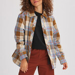 Stoic // Women's // Quilted Boyfriend Plaid Shirt Jacket // Pebble Plaid (M)