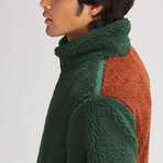 Stoic // Men's // MTN Sherpa Full-Zip Jacket // Tortoise Shell + Trekking Green + Pink Nectar (M)