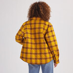 Stoic // Women's // Quilted Boyfriend Plaid Shirt Jacket // Mineral Yellow Plaid (M)