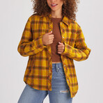 Stoic // Women's // Quilted Boyfriend Plaid Shirt Jacket // Mineral Yellow Plaid (M)