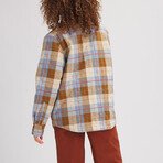 Stoic // Women's // Quilted Boyfriend Plaid Shirt Jacket // Pebble Plaid (M)