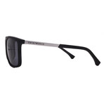 Armani // Men's EA4059 506381 Square Sunglasses // Rubber Black Silver + Gray