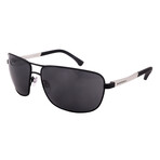 Armani // Men's EA2033 309487 Aviator Sunglasses // Black Rubber Silver + Gray