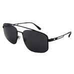 Armani // Men's EA2139 300187 Aviator Sunglasses // Matte Black + Gray