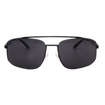 Armani // Men's EA2139 300187 Aviator Sunglasses // Matte Black + Gray