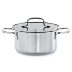 BergHOFF DiNA Helix Recycled 18/10 Stainless Steel 8" Stockpot 2.2qt., Glass Lid