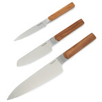 BergHOFF DiNA Ion 3pc Stainless Steel Knife Set, Ash Wood