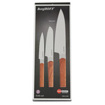 BergHOFF DiNA Ion 3pc Stainless Steel Knife Set, Ash Wood
