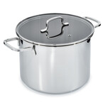 BergHOFF DiNA Helix Recycled 18/10 Stainless Steel 10.25" Stockpot 10.6qt., Glass Lid