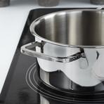 BergHOFF DiNA Helix Recycled 18/10 Stainless Steel 8" Stockpot 2.2qt., Glass Lid