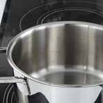 BergHOFF DiNA Helix Recycled 18/10 Stainless Steel 8" Stockpot 2.2qt., Glass Lid