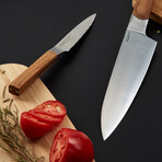 BergHOFF DiNA Ion 3pc Stainless Steel Knife Set, Ash Wood