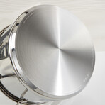 BergHOFF DiNA Helix Recycled 18/10 Stainless Steel 8" Stockpot 2.2qt., Glass Lid